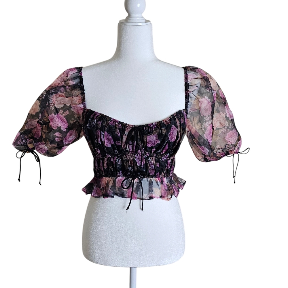 Sunshine Crop Top in Black For Love & Lemons, SZ medium, NWT